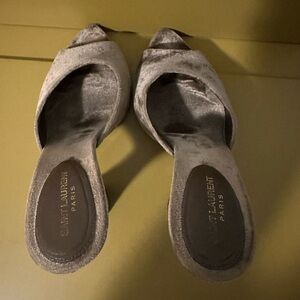 Saint Laurent Suite peep toe Mule Sandal heels